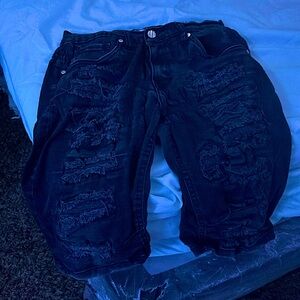 FWRD BLACK RIPPED JEAN SHORTS and it’s FWRD Denim shorts